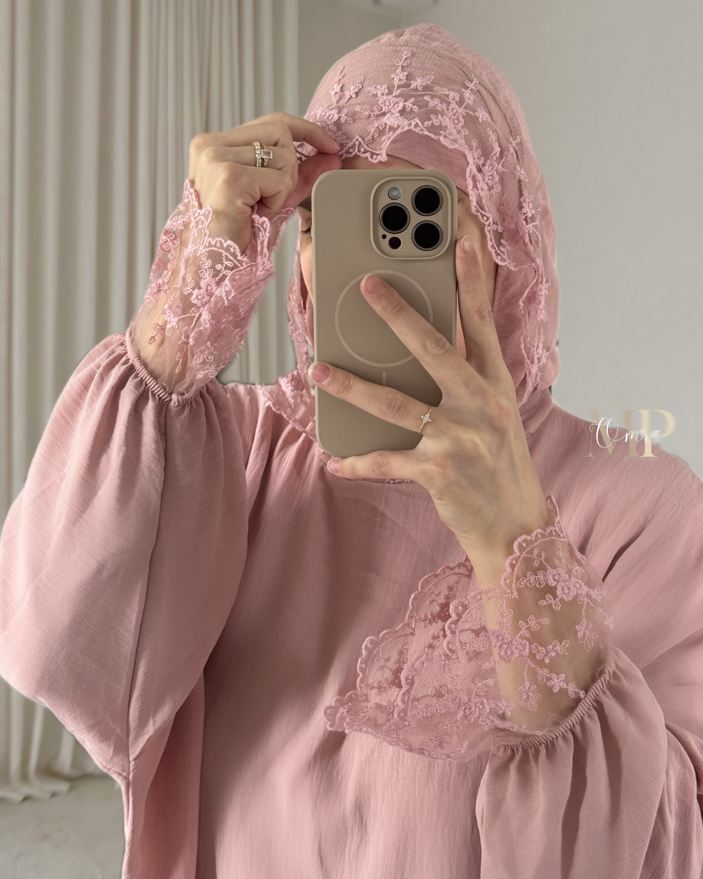 Robe de prière Dentelle - Rose