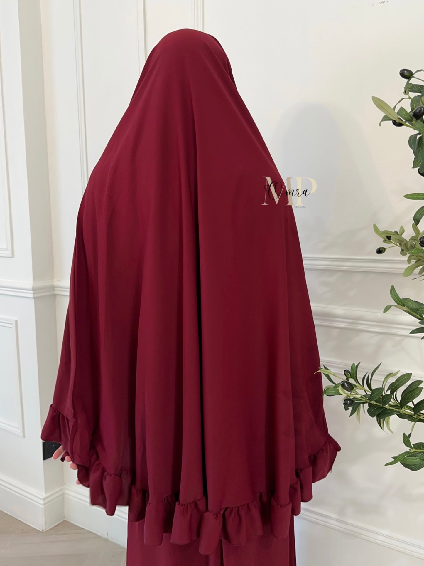 Ensemble de prière à volants Hafsa - Soie de Médine - Bordeaux