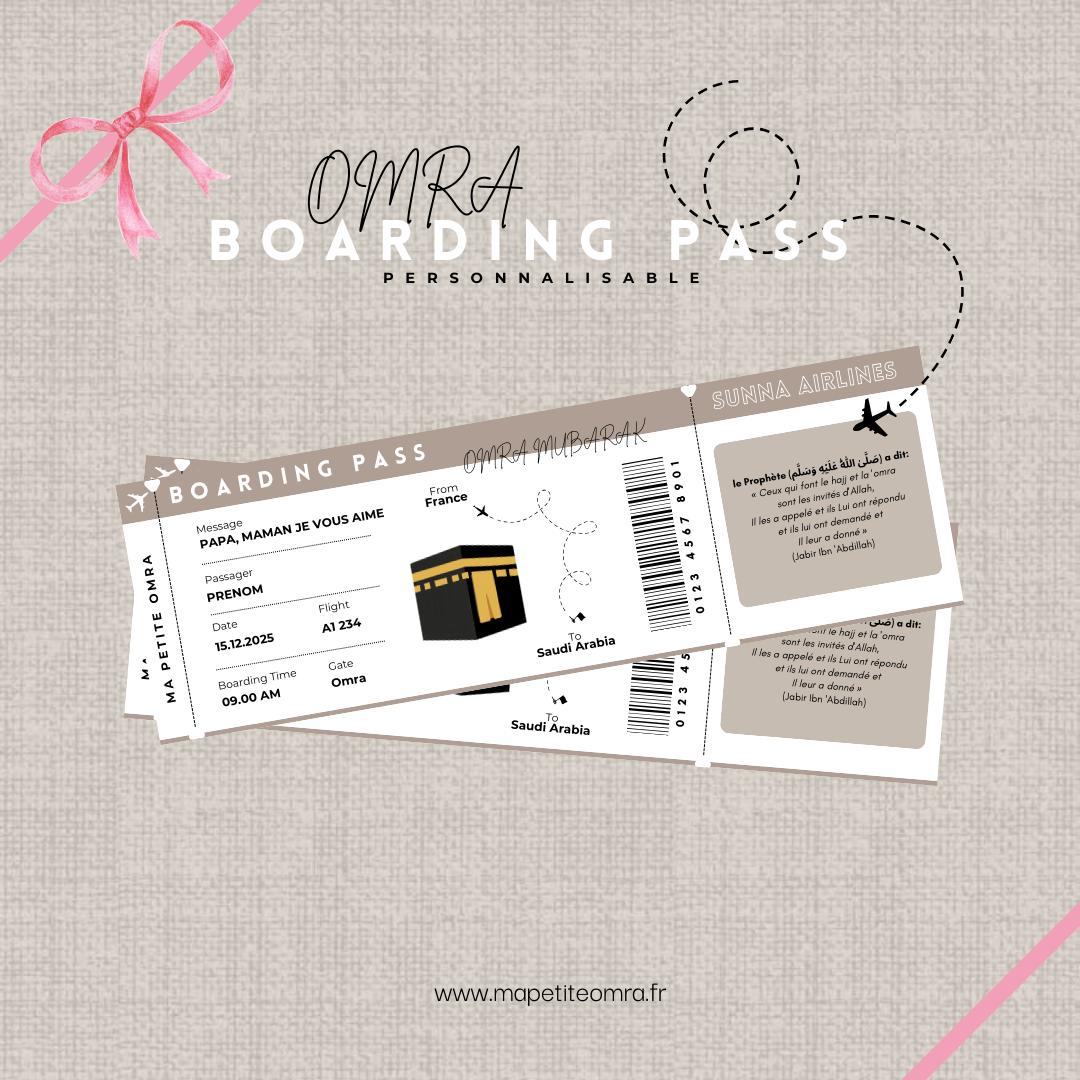 Omra Boarding pass - Personnalisable