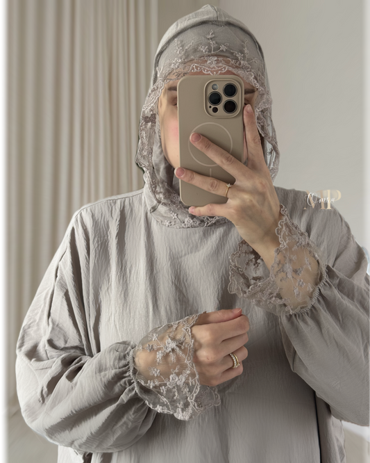 Robe de prière Dentelle - Taupe