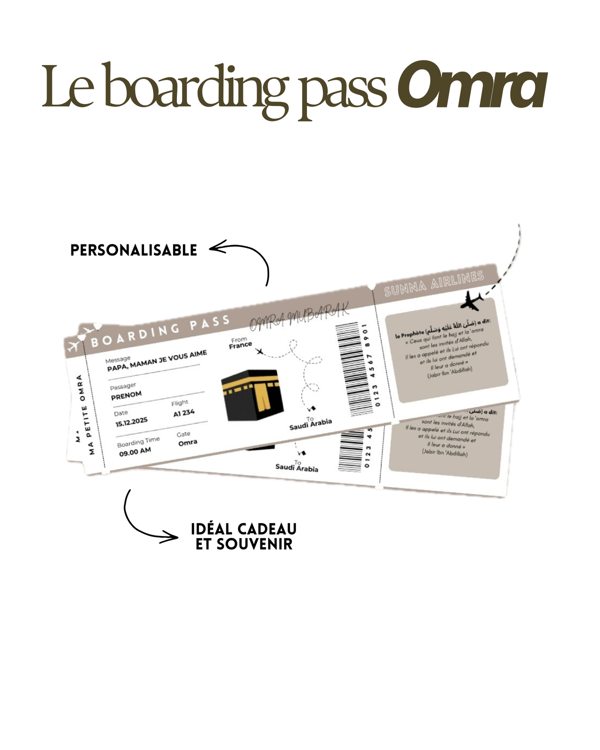 Omra Boarding Pass Personnalisable
