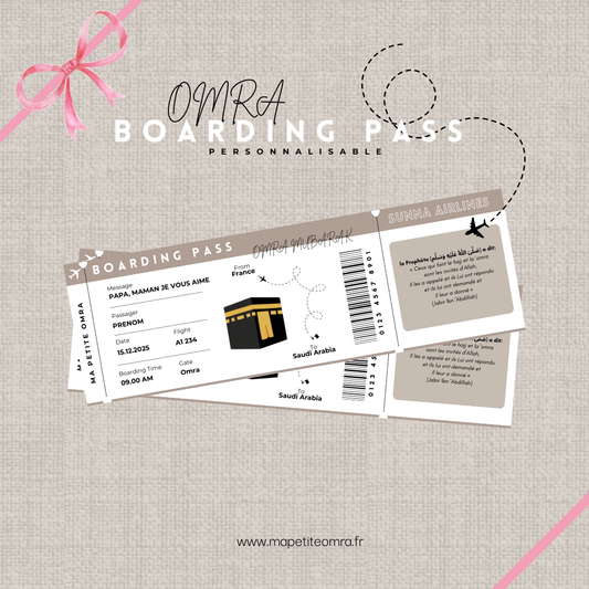 Omra Boarding pass - Personnalisable